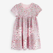 Load image into Gallery viewer, Pink Mixed Floral Short Sleeve Jersey Dress (3mths-6yrs)
