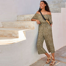 Load image into Gallery viewer, Khaki Green Off Shoulder Jumpsuit
