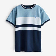 Load image into Gallery viewer, Navy Blue/ White Colourblock Short Sleeve T-Shirt (3-12yrs)
