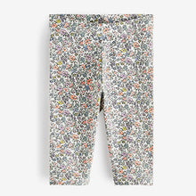 Load image into Gallery viewer, Pink Ditsy Printed Cropped Leggings (3mths-6yrs)

