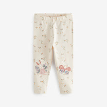 Load image into Gallery viewer, Ecru White Bunny Embroidered Leggings (3mths-5yrs)
