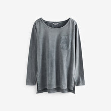 Load image into Gallery viewer, Charcoal Grey Washed Long Sleeve Pocket Tunic
