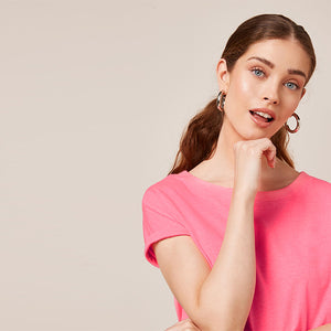 Pink Cap Sleeve T-Shirt
