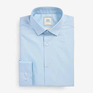 Blue Slim Fit Single Cuff Shirts 3 Pack