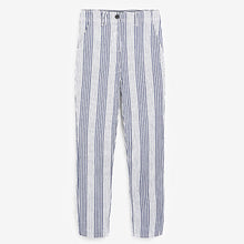 Load image into Gallery viewer, Navy Blue/White Stripe Chino Trousers
