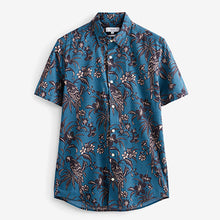 Load image into Gallery viewer, Blue/Black Printed Short Sleeve Shirt
