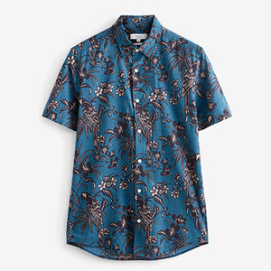 Blue/Black Printed Short Sleeve Shirt