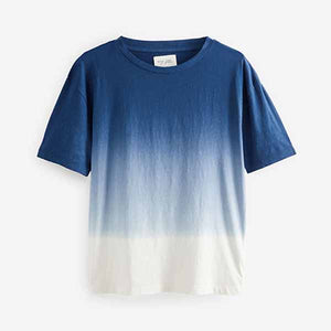 Blue/White Ombre Cotton Jersey Pyjama Short Set