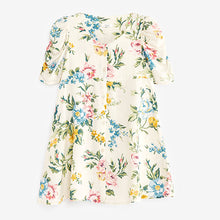 Load image into Gallery viewer, Cream Floral Shirred Sleeve Dress (3-12yrs)
