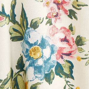 Cream Floral Shirred Sleeve Dress (3-12yrs)