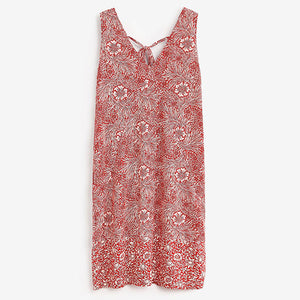Morris & Co Print Linen Blend Summer Shift Dress