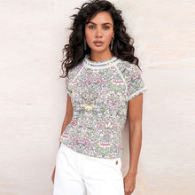 Load image into Gallery viewer, Floral Bubblehem Raglan T-Shirt

