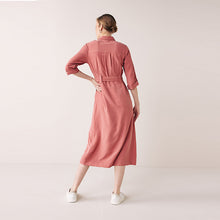 Load image into Gallery viewer, Pink Midi Shirt Dress
