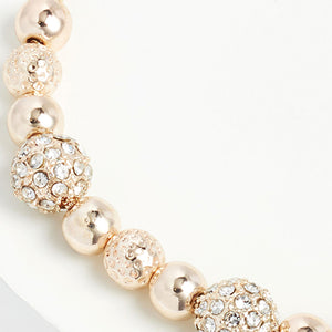 Rose Gold Tone Sparkle Bead Pully Bracelet