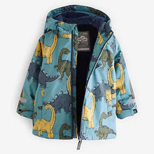 Load image into Gallery viewer, Light Blue Dinosaur Waterproof Jacket (3mths-5yrs)
