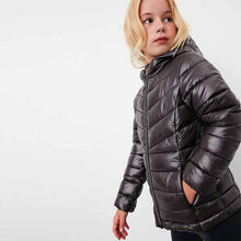 Load image into Gallery viewer, Black Shower Resistant Padded Coat (3-10yrs)
