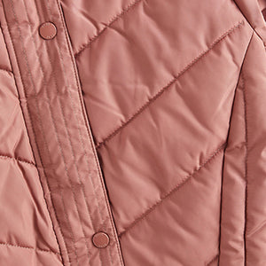 Pink Shower Resistant Padded Hooded Coat