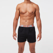 Load image into Gallery viewer, 4 Pack Black Colour Marl Waistband Loose Fit Pure Cotton Boxers
