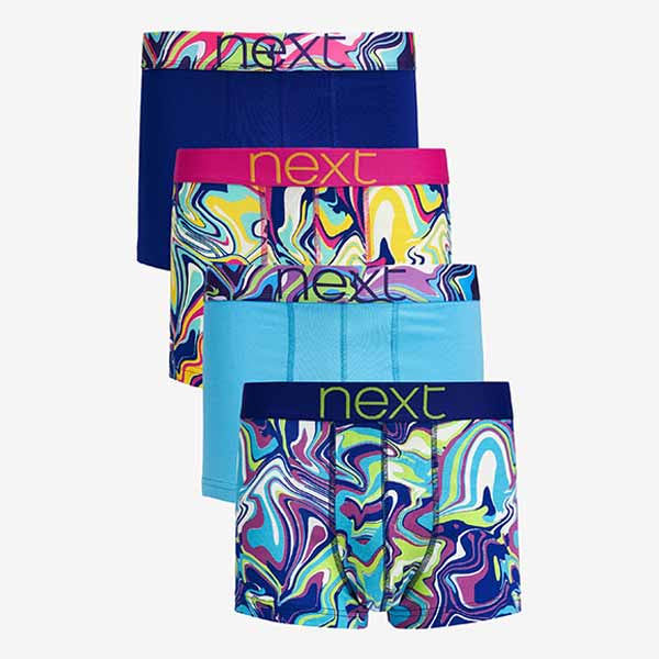 Bright Marble Print Pattern Hipster Boxers 4 Pack