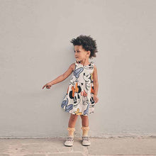 Load image into Gallery viewer, White Disney Print Sleeveless Dress (3mths-5yrs)
