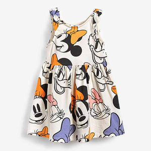 White Disney Print Sleeveless Dress (3mths-5yrs)