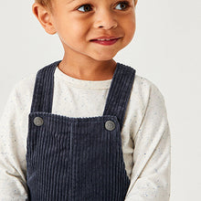 Load image into Gallery viewer, Indigo Blue Jumbo Cord Lined Dungarees (3mths-5yrs)
