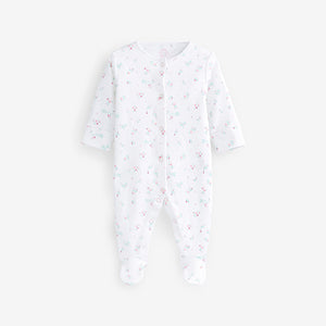 Pale Pink Delicate Bunny 4 Pack Baby Sleepsuits (0mth-18mths)