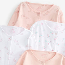 Load image into Gallery viewer, Pale Pink Delicate Bunny 4 Pack Baby Sleepsuits (0mth-18mths)

