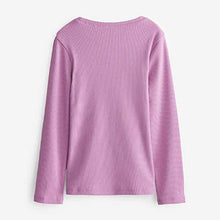 Load image into Gallery viewer, Lilac Purple  Long Sleeve Ribbed Top (3-12yrs)
