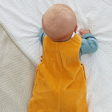 Load image into Gallery viewer, Ochre Yellow 2 Piece Cord Dungarees With Bodysuit (0mths-18mths)
