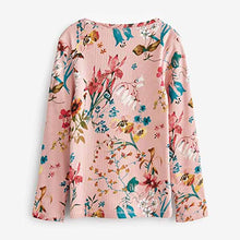 Load image into Gallery viewer, Pink Floral Ribbed Long Sleeve Top (3-12yrs)
