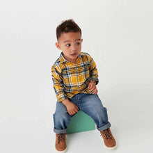 Load image into Gallery viewer, Yellow Long Sleeve Check Shirt (3mths-5yrs)
