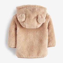 Load image into Gallery viewer, Toffee Brown Cosy Fleece Bear Baby Jacket (0mths-18mths)

