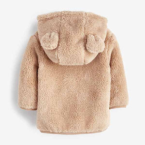 Toffee Brown Cosy Fleece Bear Baby Jacket (0mths-18mths)