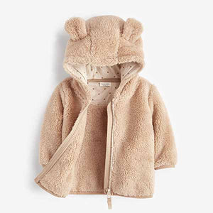 Toffee Brown Cosy Fleece Bear Baby Jacket (0mths-18mths)