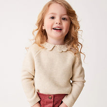 Load image into Gallery viewer, Oatmeal Natural Collar Jumper (3mths-5yrs)
