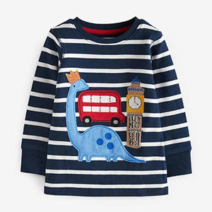 Blue/White London Dino Bus 3 Pack Snuggle Pyjamas (9mths-6yrs)
