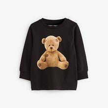 Load image into Gallery viewer, Black Bear Cool Long Sleeve Character T-Shirt (3mths-5yrs)
