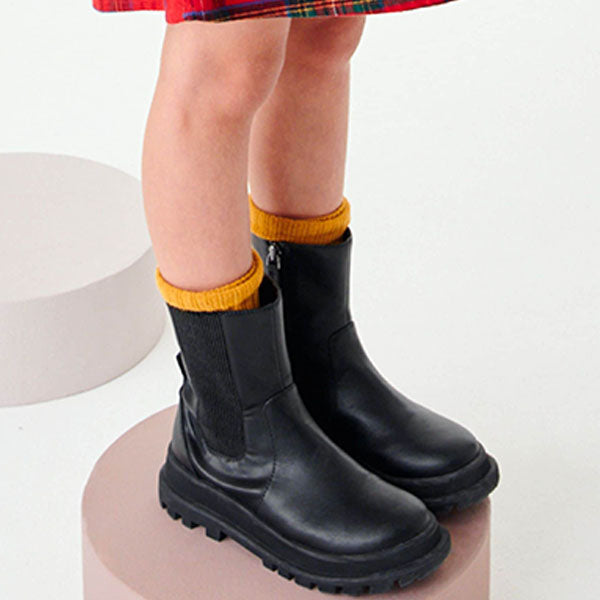 Black Mid Height Chunky Boots (Older Girls)