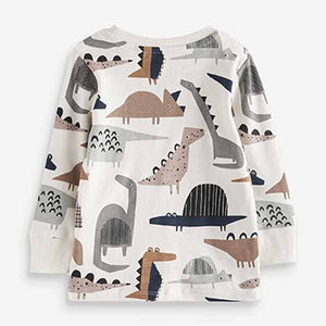 Tan Brown Camouflage Dino 3 Pack Snuggle Pyjamas (9mths-12yrs)