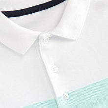 Load image into Gallery viewer, White/Mint Green Colourblock Polo Shirt (3-12yrs)
