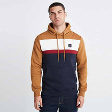 Load image into Gallery viewer, Navy Blue / Tan Colourblock Hoodie
