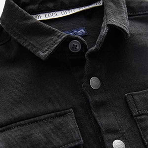 Black Long Sleeve Denim Shirt (3mths-5yrs)