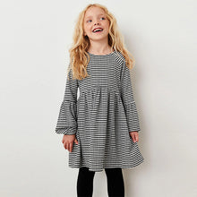 Load image into Gallery viewer, Black /White Check Long Sleeve Dress (3-12yrs)
