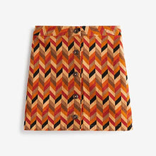Load image into Gallery viewer, Orange Patterned Cord Skirt (3-12yrs)
