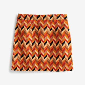 Orange Patterned Cord Skirt (3-12yrs)