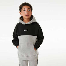 Load image into Gallery viewer, Hoodies Grey/Black Jersey Colourblock (3-12yrs)
