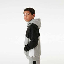 Load image into Gallery viewer, Hoodies Grey/Black Jersey Colourblock (3-12yrs)

