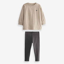 Load image into Gallery viewer, Charcoal Grey Long Sleeve T-Shirt And Leggings Set (3mths-5yrs)
