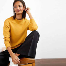 Load image into Gallery viewer, Ochre Yellow Long Sleeve Rib Detail Sweatshirt
